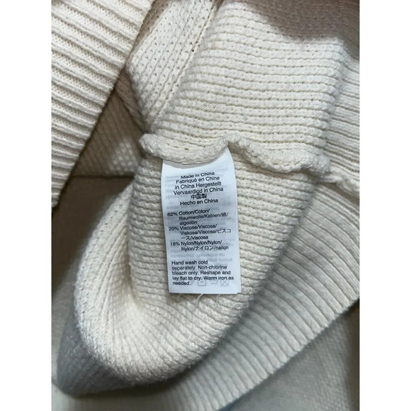 Madewell Women's Turtleneck Sweater Off White Size Small Textured Knit - Picture 4 of 8